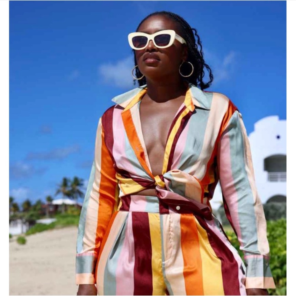 Fe Noel x Target Striped drop shoulder blouse! Size XL